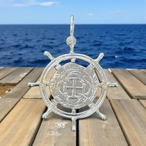 ATOCHA Silver Nautical Wheel Pendant